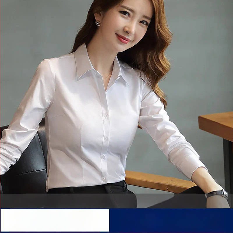 Új női ingek, professzionális, üzleti, munkaruházat, hosszú ujjú, vasalást nem igénylő pamut ingek, ingezéshez, interjúra, alkalmi felsők, őszi viselet