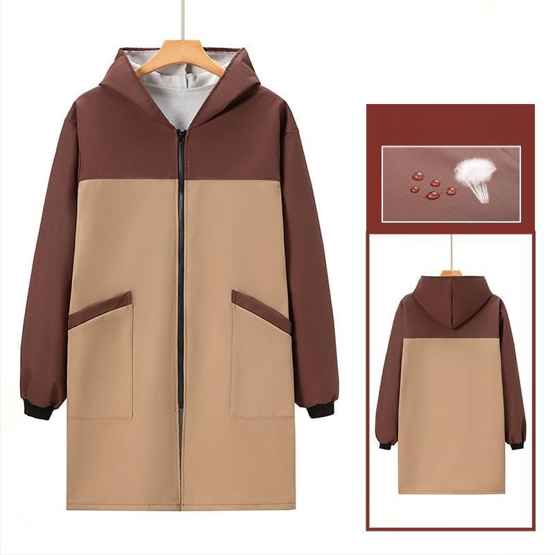 Naiste köögipõll, koduriietus, talvine fliisvoodriga, paksendatud, kulumiskindel, toiduvalmistamise ja tööriietus, õlikindel ja veekindel köögipõll