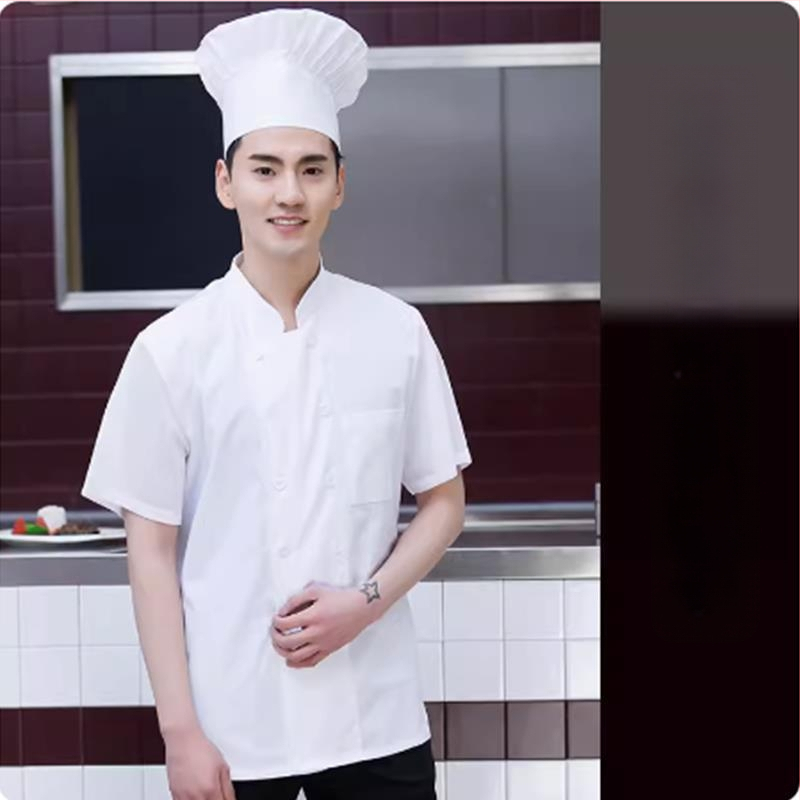 Uued kokkade tööriided meeste suvise jääsiidist lühikeste varrukatega õhukesed hingavad söögitoa restorani hotelli tagumise köögi naistele