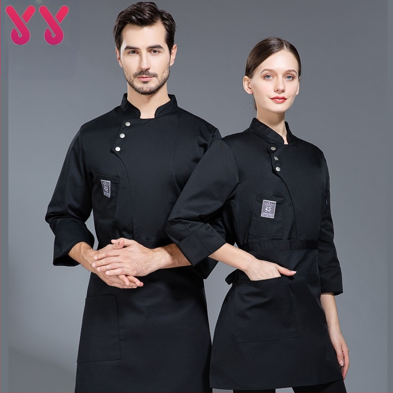 Maitinimo kepimo virėjo darbo drabužiai Vyriški ilgomis rankovėmis rudens viešbučio virtuvės kostiumas su storais drabužiais valgyklos moteriški ypač dideli