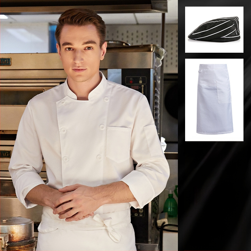 Įpilkite trąšų, kad padidintumėte virėjo kombinezonų dydį rudens ir žiemos storiems ilgomis rankovėmis maitinimo virtuvėms, ypač dideliems (300 kg) žieminiams.