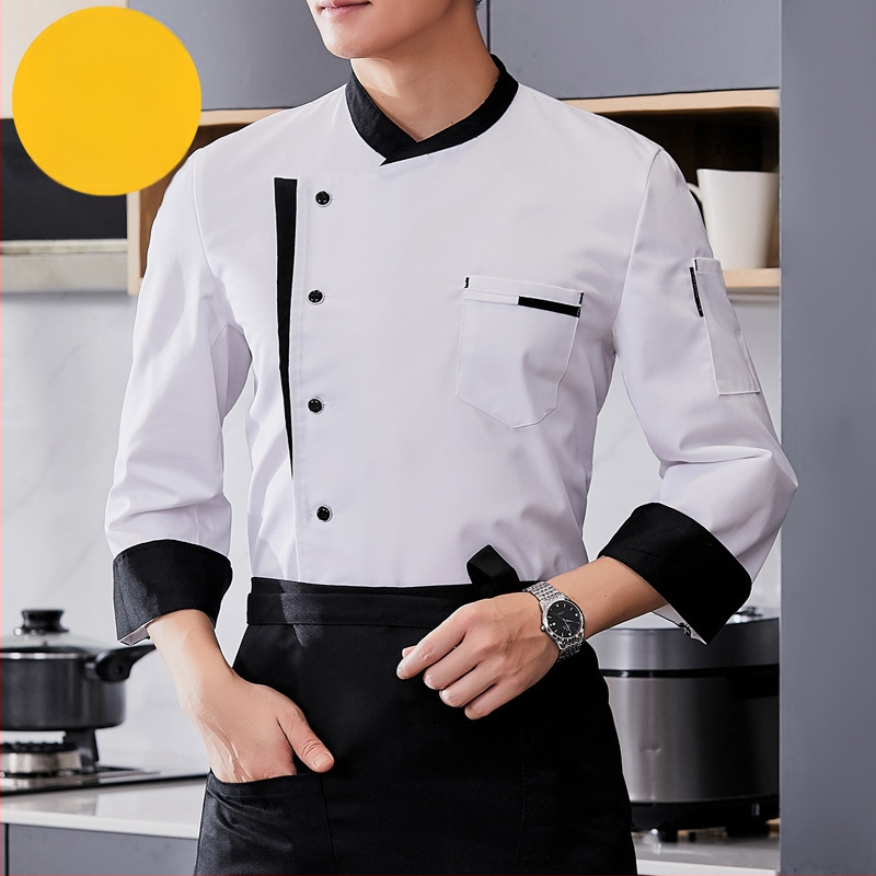 Virtuvė Virtuvės restorano šefo darbo drabužiai vyrams ir moterims ilgomis rankovėmis trumpomis rankovėmis viešbučio valgyklos restorano šefo drabužiai pavasarį ir rudenį vasarą