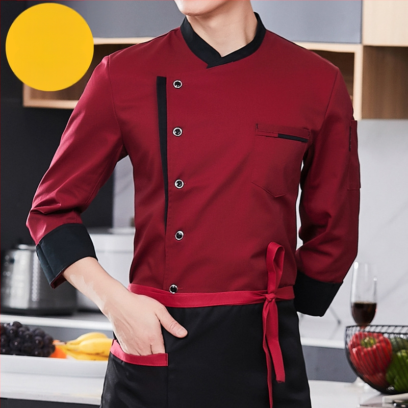 Virtuvė Virtuvės restorano šefo darbo drabužiai vyrams ir moterims ilgomis rankovėmis trumpomis rankovėmis viešbučio valgyklos restorano šefo drabužiai pavasarį ir rudenį vasarą