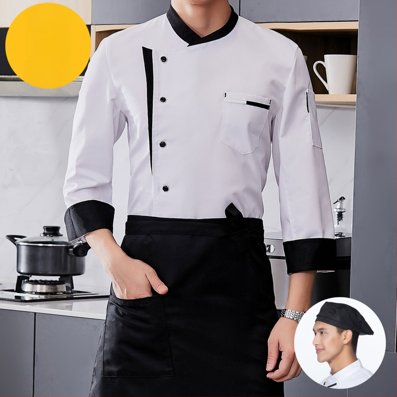 Virtuvė Virtuvės restorano šefo darbo drabužiai vyrams ir moterims ilgomis rankovėmis trumpomis rankovėmis viešbučio valgyklos restorano šefo drabužiai pavasarį ir rudenį vasarą