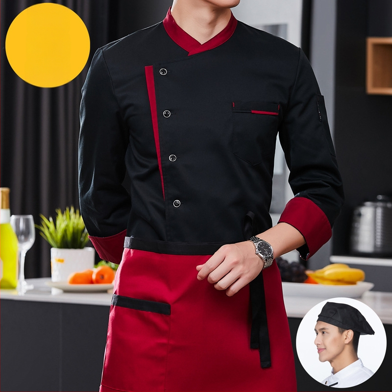 Virtuvė Virtuvės restorano šefo darbo drabužiai vyrams ir moterims ilgomis rankovėmis trumpomis rankovėmis viešbučio valgyklos restorano šefo drabužiai pavasarį ir rudenį vasarą