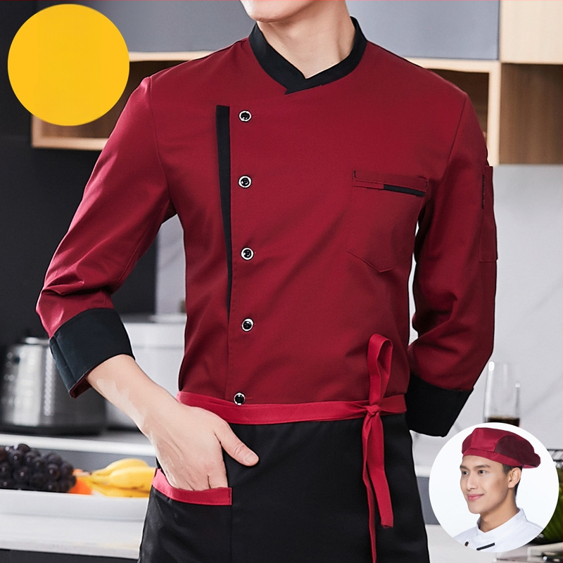Virtuvė Virtuvės restorano šefo darbo drabužiai vyrams ir moterims ilgomis rankovėmis trumpomis rankovėmis viešbučio valgyklos restorano šefo drabužiai pavasarį ir rudenį vasarą