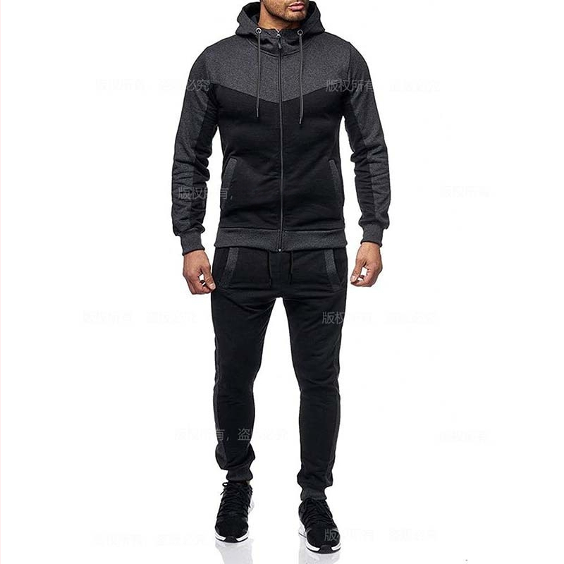 Sügis-talvine dressipluus Meeste vabaaja kapuutsiga dressipluus Meeste spordikardigan dressipluus splaissingu stiilis