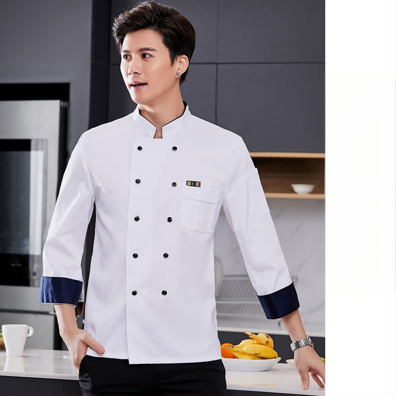 Meeste koka tööriided, sügis ja talv, lääne hotelli toit, paksendatud, pikkade varrukatega köögiriided, suvised kokariided, lühikeste varrukatega kokariided
