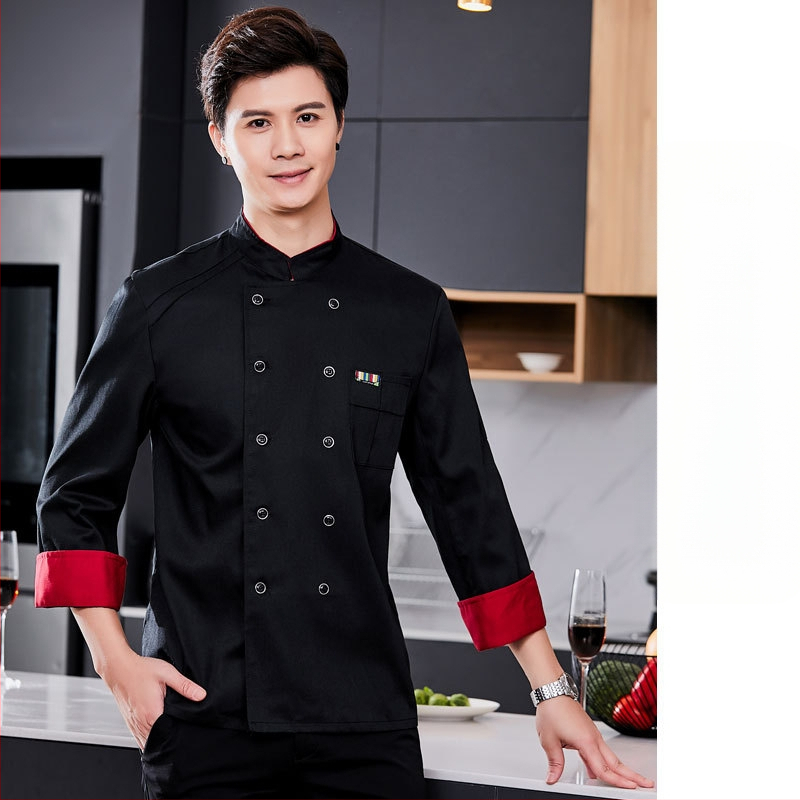 Meeste koka tööriided, sügis ja talv, lääne hotelli toit, paksendatud, pikkade varrukatega köögiriided, suvised kokariided, lühikeste varrukatega kokariided