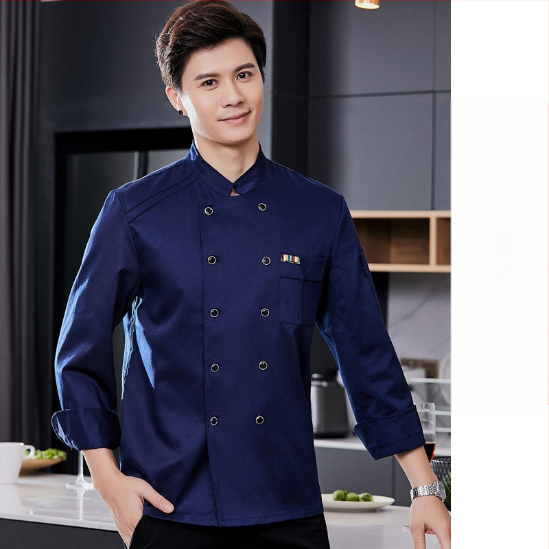 Meeste koka tööriided, sügis ja talv, lääne hotelli toit, paksendatud, pikkade varrukatega köögiriided, suvised kokariided, lühikeste varrukatega kokariided