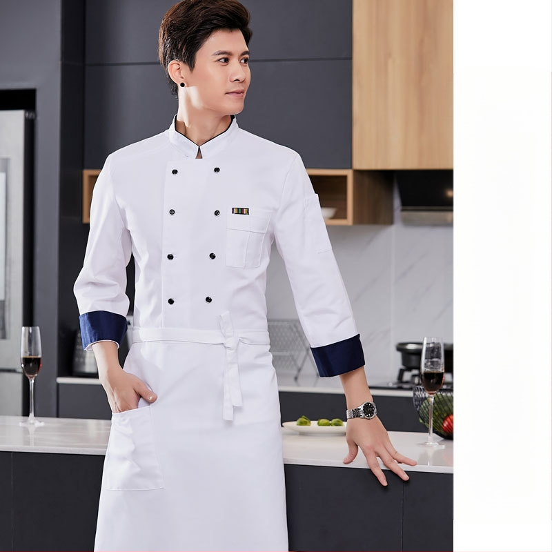 Meeste koka tööriided, sügis ja talv, lääne hotelli toit, paksendatud, pikkade varrukatega köögiriided, suvised kokariided, lühikeste varrukatega kokariided