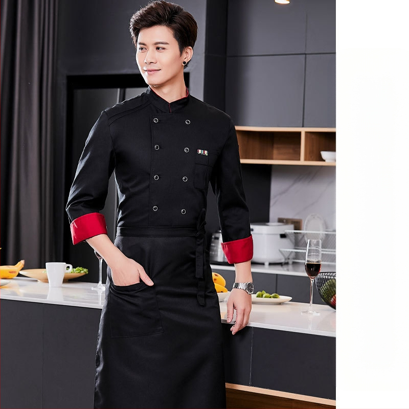 Meeste koka tööriided, sügis ja talv, lääne hotelli toit, paksendatud, pikkade varrukatega köögiriided, suvised kokariided, lühikeste varrukatega kokariided