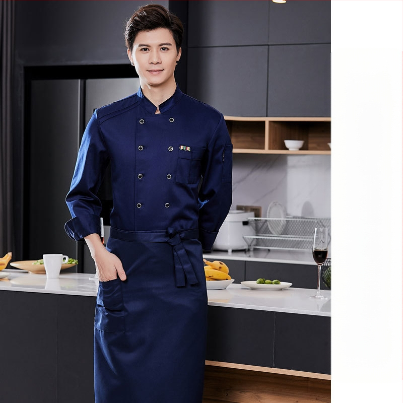 Meeste koka tööriided, sügis ja talv, lääne hotelli toit, paksendatud, pikkade varrukatega köögiriided, suvised kokariided, lühikeste varrukatega kokariided