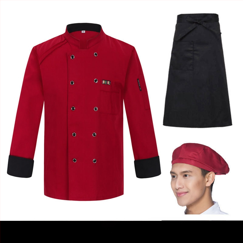 Meeste koka tööriided, sügis ja talv, lääne hotelli toit, paksendatud, pikkade varrukatega köögiriided, suvised kokariided, lühikeste varrukatega kokariided