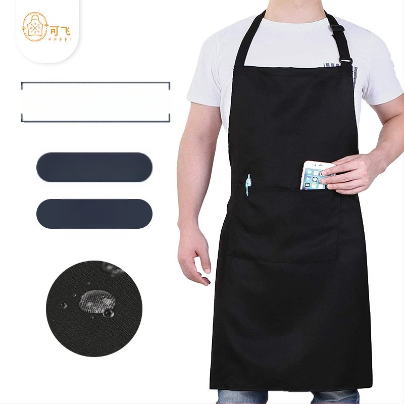 Karštai parduodama tarpvalstybinė kepsninės prijuostė iš poliesterio ir medvilnės, spausdinamas logotipas, šefo vyriška ir moteriška pora, atspari vandeniui ir aliejui