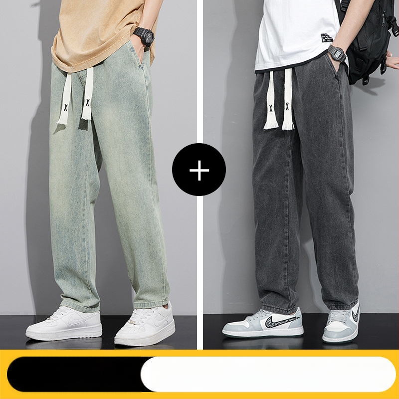 Amerikietiško stiliaus retro džinsai vyriškos rudens ir žiemos laisvos, tiesios, plačios kelnės, mados prekės ženklas 2024 m. Naujos ilgos kelnės pavasariui ir rudeniui