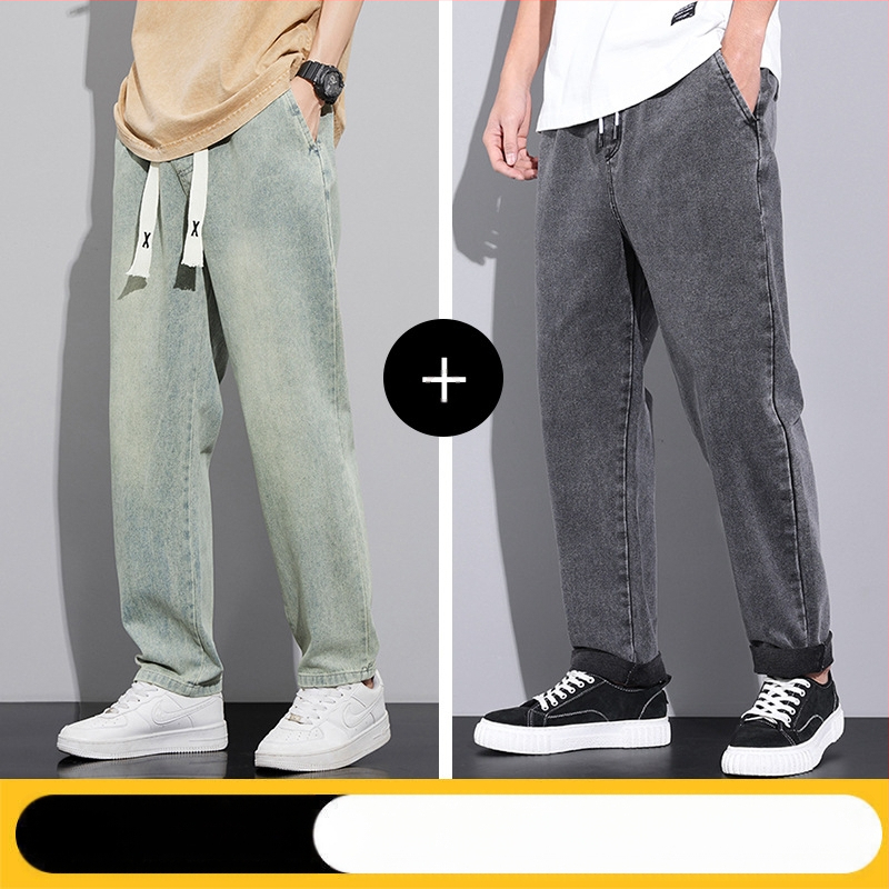 Amerikietiško stiliaus retro džinsai vyriškos rudens ir žiemos laisvos, tiesios, plačios kelnės, mados prekės ženklas 2024 m. Naujos ilgos kelnės pavasariui ir rudeniui