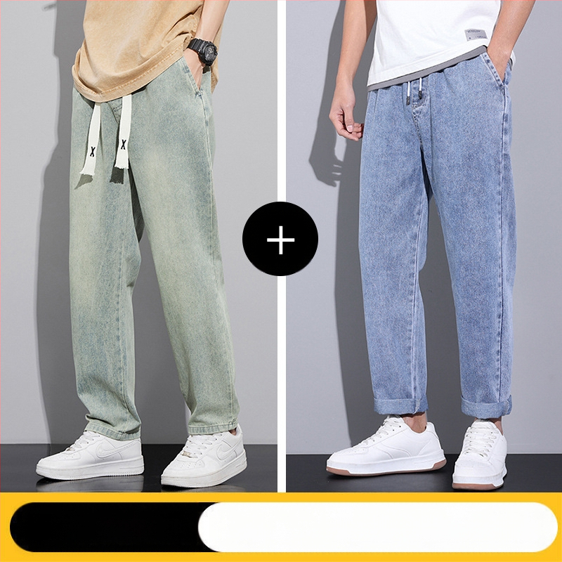 Amerikietiško stiliaus retro džinsai vyriškos rudens ir žiemos laisvos, tiesios, plačios kelnės, mados prekės ženklas 2024 m. Naujos ilgos kelnės pavasariui ir rudeniui