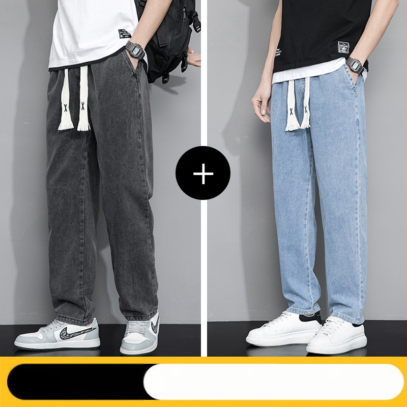 Amerikietiško stiliaus retro džinsai vyriškos rudens ir žiemos laisvos, tiesios, plačios kelnės, mados prekės ženklas 2024 m. Naujos ilgos kelnės pavasariui ir rudeniui