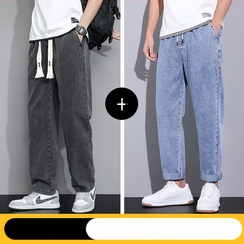 Amerikietiško stiliaus retro džinsai vyriškos rudens ir žiemos laisvos, tiesios, plačios kelnės, mados prekės ženklas 2024 m. Naujos ilgos kelnės pavasariui ir rudeniui