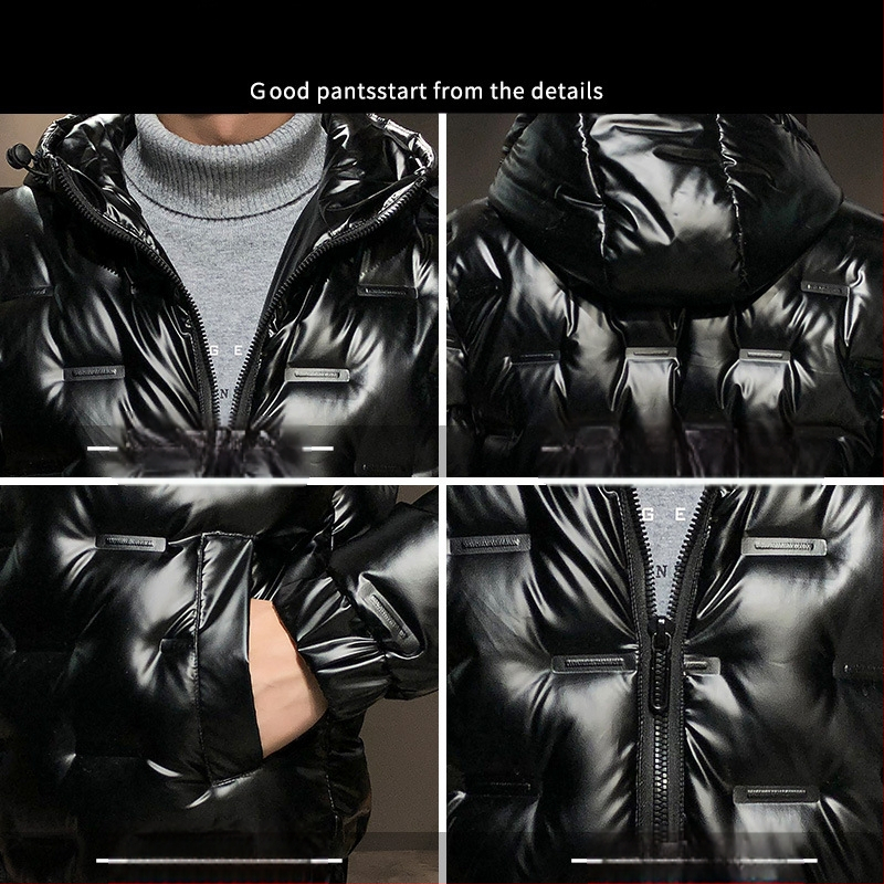 Vyriška nauja balta anties pūkinė striukė korėjietiško stiliaus žieminė vyriška ryškiaveidė pora sustorinta šilta universali madinga vyriška striukė