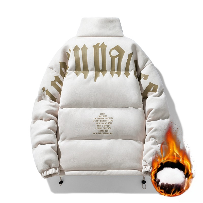 Meeste piiriülene talvine puuvillase polstriga jope, meeste seemisnahast puuvillase polstriga jope, püstkraega moodne universaalne leivajope, puuvillase polstriga jope komplekt, trükisega