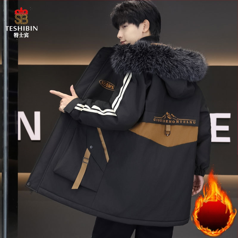 Uus talvine puuvillapolsterdusega meeste jope, kapuutsiga parka, meeste vabaaja mantel, stiilne ja trendikas kamuflaažtööriietus