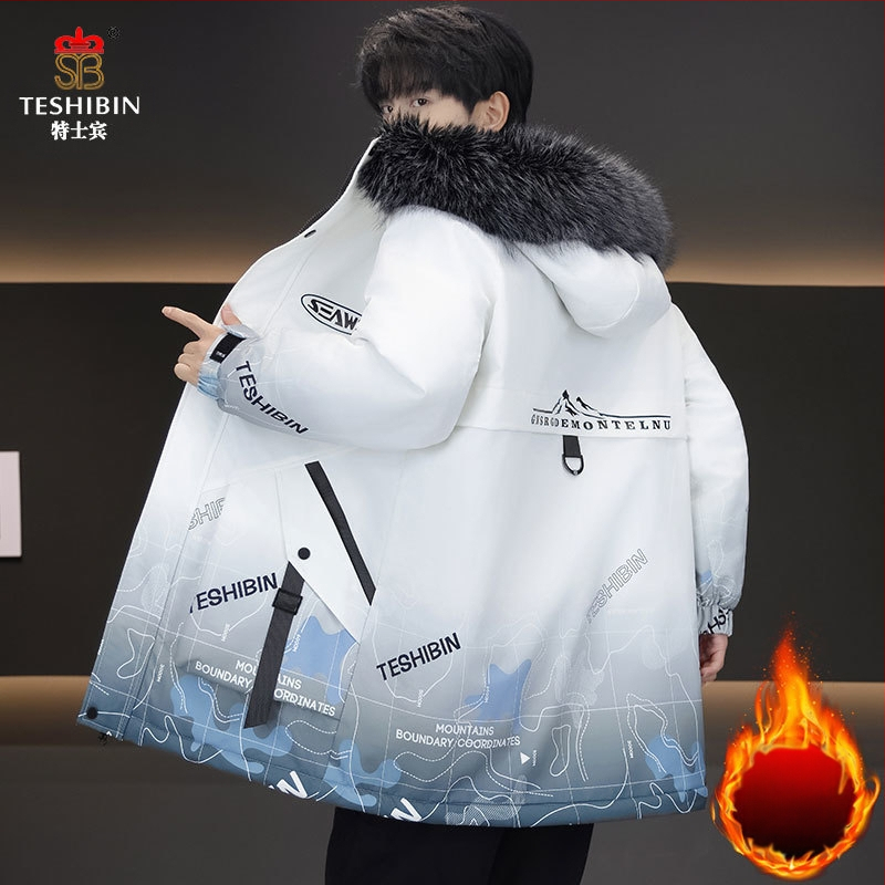 Uus talvine puuvillapolsterdusega meeste jope, kapuutsiga parka, meeste vabaaja mantel, stiilne ja trendikas kamuflaažtööriietus