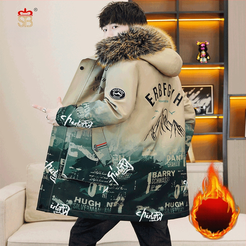 Uus talvine puuvillapolsterdusega meeste jope, kapuutsiga parka, meeste vabaaja mantel, stiilne ja trendikas kamuflaažtööriietus