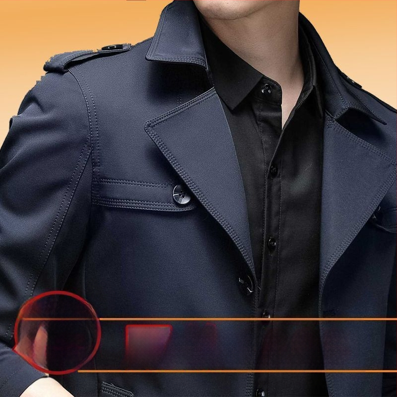 Fan Chao meeste sügis-talvise keskealiste meeste kvaliteetse trenšmantli ja fliisvoodriga jaki korea versioon, uus juhtimistunne vaba aja administreerimisel