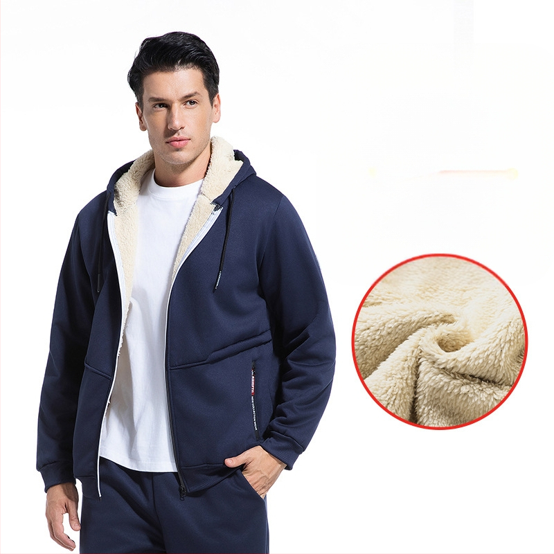 Határokon átnyúló, európai méretű, népszerű tavaszi és őszi vastagított báránypolár pulóver szett, Carhartt stílusú meleg kabát, munkaruha stílus, testreszabható