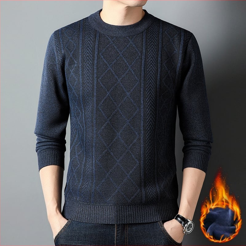 Pulover cu guler rotund pentru bărbați, toamnă și iarnă, marcă nouă de modă, pulover gros și cald, pulover pentru bărbați