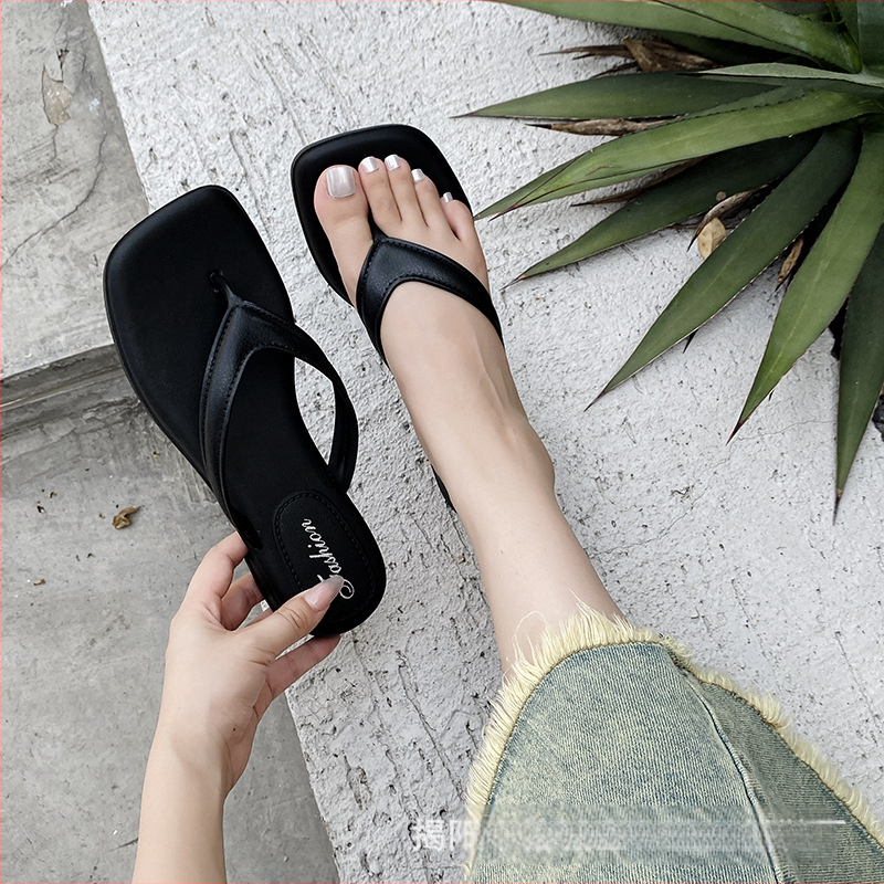 Ženske papuče, tanke japanke, PVC neklizajuće japanke za plažu, jednostavne dvobojne japanke