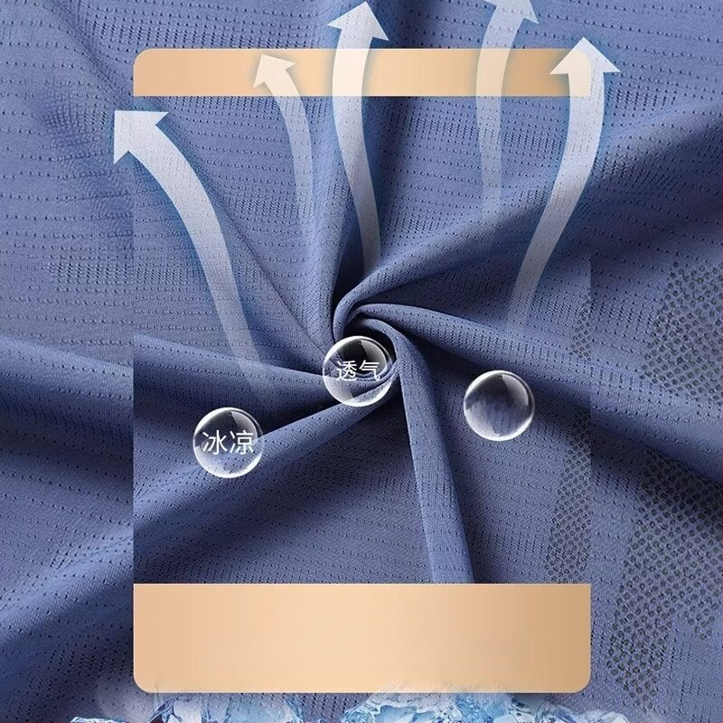 Tricou cu mânecă scurtă pentru bărbați, vară casual, guler rotund, uscare rapidă, din mătase de gheață, vrac, plus mărime, cămașă pentru tineri, haine de top, haine pentru bărbați