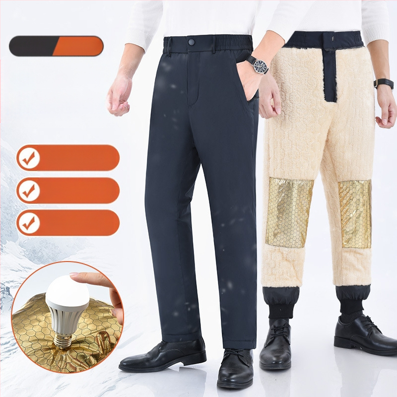 M-7XL Fliisvoodriga talvised meeste lambavillast sametist soojad puuvillased püksid, isa lahtised vabaaja paksud püksid üleriieteks