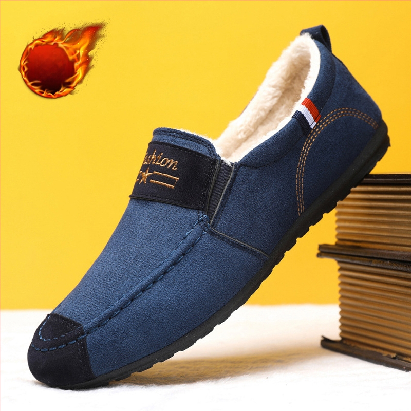 Pantofi de toamnă și de iarnă din catifea pentru bărbați, pantofi de stil coreean, versatil, din pânză veche de Beijing, pantofi casual pentru bărbați, pantofi de lucru pentru bărbați
