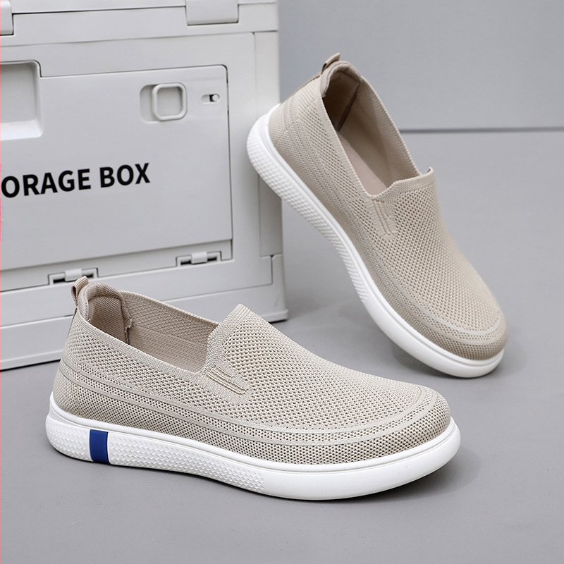 Pantofi sport pentru bărbați, vara anului 2025, pantofi sport ușori și respirabili, din plasă, casual, leneși, alunecați pe pantofi sport din material textil