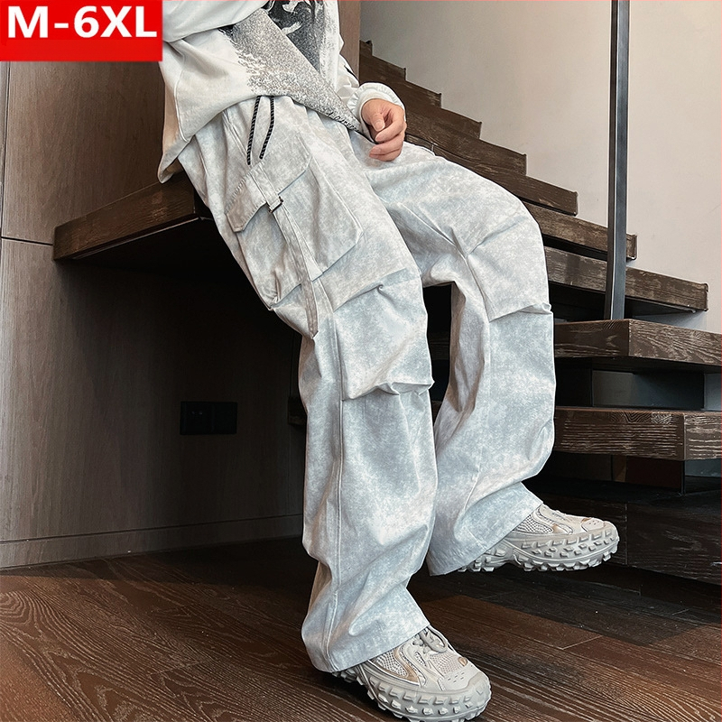 Vasaras ostas modes vīriešu kamuflāžas ikdienas instrumentu bikses apaļīgas vīriešu plus izmēra plus izmēra vaļīgas locīšanas bikses