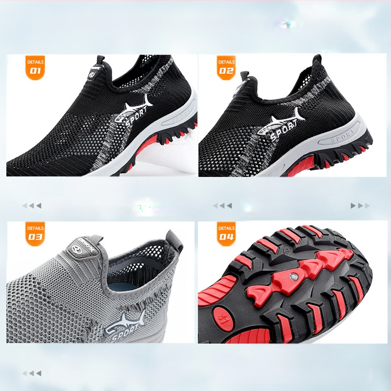Pantofi sport cu talpă moale, mărime mare, model 2025, Temu Generation, model slip-on, model Shark, pentru drumeții, pentru bărbați