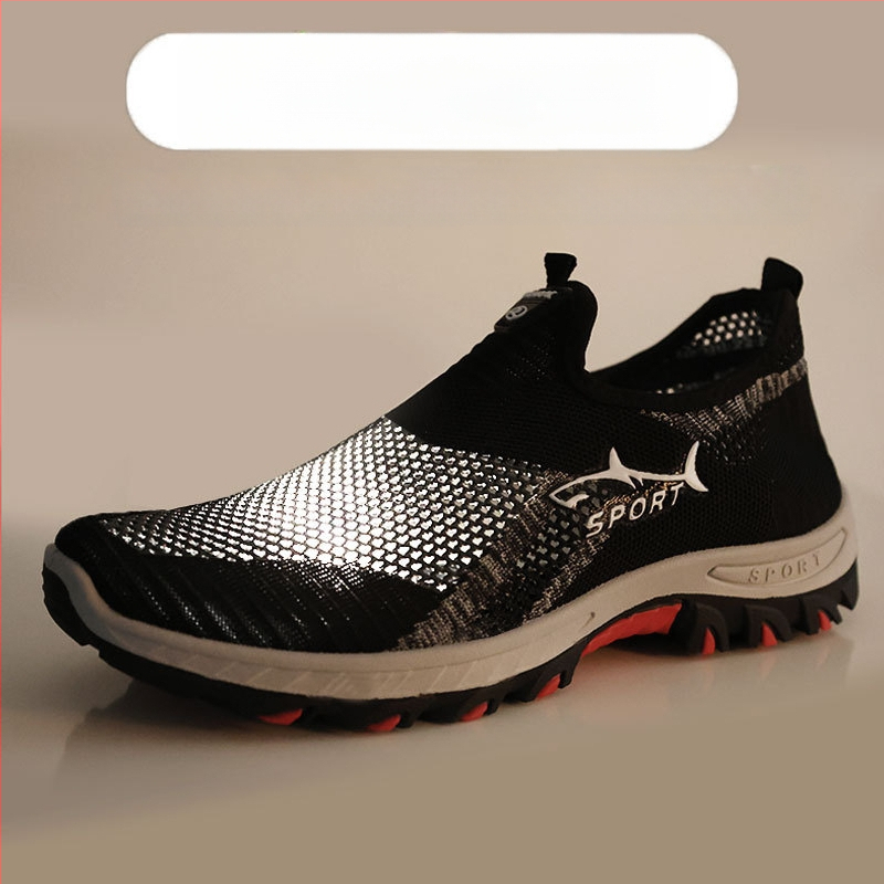 Pantofi sport cu talpă moale, mărime mare, model 2025, Temu Generation, model slip-on, model Shark, pentru drumeții, pentru bărbați