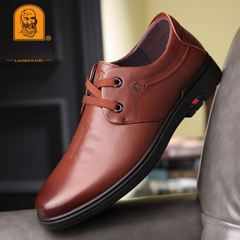 Vyriški aukštos kokybės verslo odiniai batai iš pirmo sluoksnio karvės odos, natūralios odos, laisvalaikio batai, tėčio batai