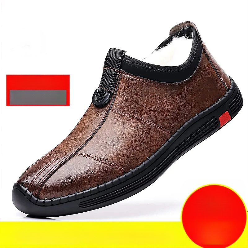 [Ādas govs āda] jauni rudens un ziemas plus samta vīriešu biznesa ikdienas ādas apavi vīriešu mīkstas ādas mīksta apakšdaļa neslīdoši modes apavi