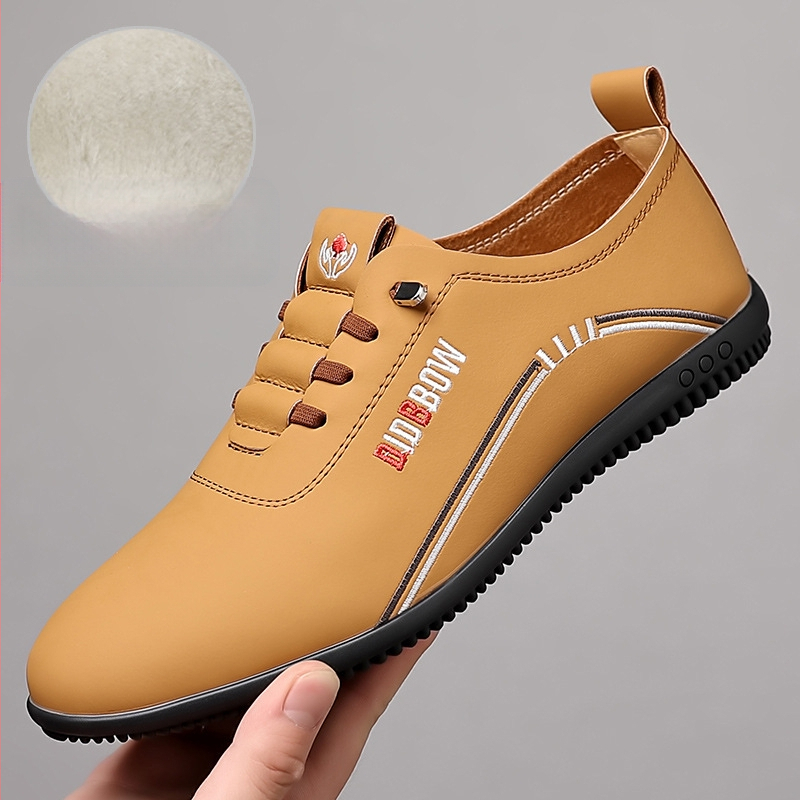 Pantofi de vară din piele, pantofi din piele moale pentru bărbați, pantofi cu talpă moale, pantofi casual de afaceri pentru bărbați, pantofi ușori cu fasole, pantofi albi