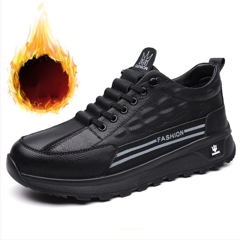 Pantofi casual pentru bărbați, respirabili, de primăvară 2024, mocasini cu șireturi, căptușiți cu fleece, pantofi casual Joker călduroși, o generație de păr