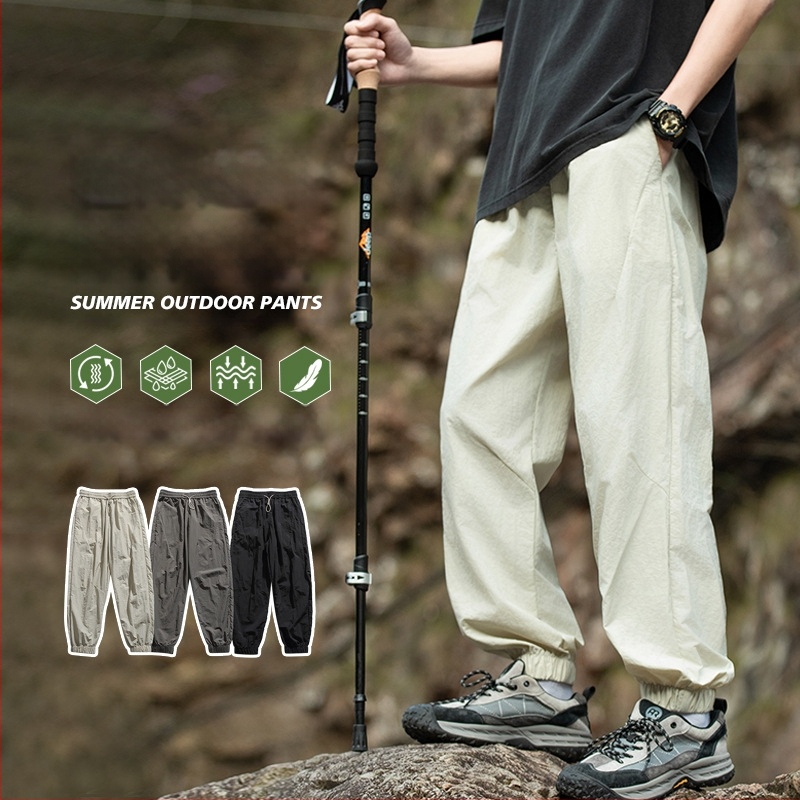 IZEXX Trendy Brand Summer Ice Sense respirabil Advanced Sense pantaloni casual în aer liber cu uscare rapidă Yamamoto plisată picior cropped pantaloni