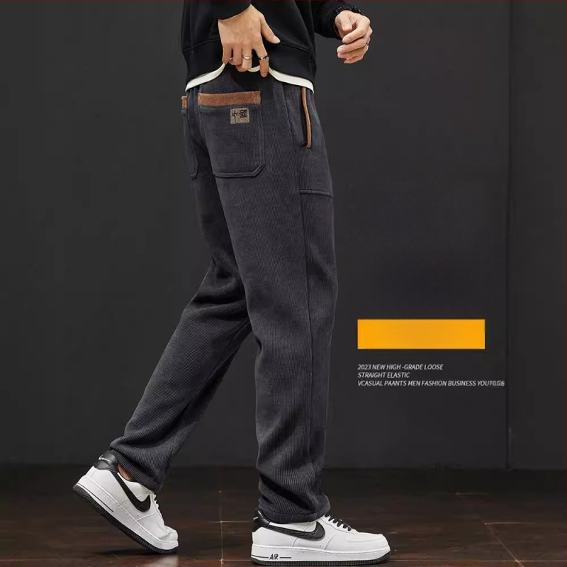 Ανδρικό Casual Παντελόνι Boao Velvet Loose Άνοιξη και Φθινόπωρο 2025, Νέο Μακρύ Παντελόνι, Ευρωπαϊκό Βαμβακερό Βελούδο, Ελαστικό, Αγορίστικο Παντελόνι Φόρμας