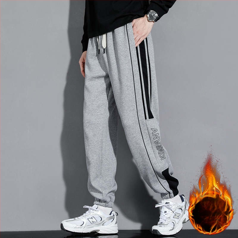 Pantaloni grei pentru bărbați, primăvara și toamna, la modă, de brand, vrac, picior-degete, pantaloni de trening, toamna și iarna, pantaloni sport casual cu dungi americane pentru adolescenți