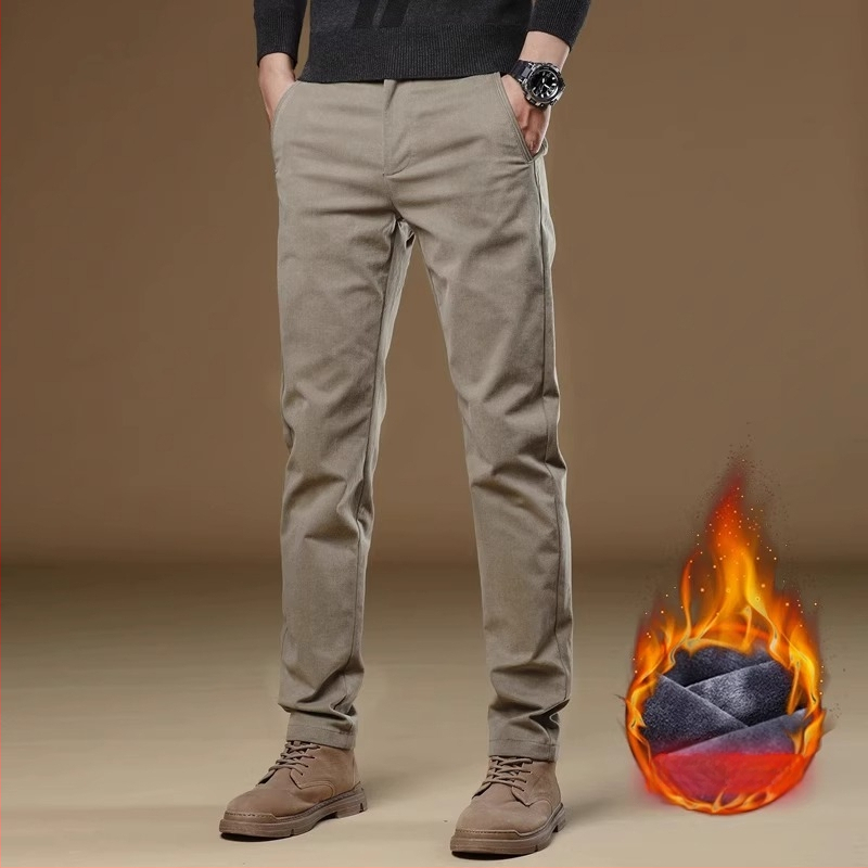 Pantaloni casual kaki eleganți, slim, pentru bărbați, primăvară și toamnă, slim, drepți, 2025, noi pantaloni de afaceri de toamnă, stil masculin