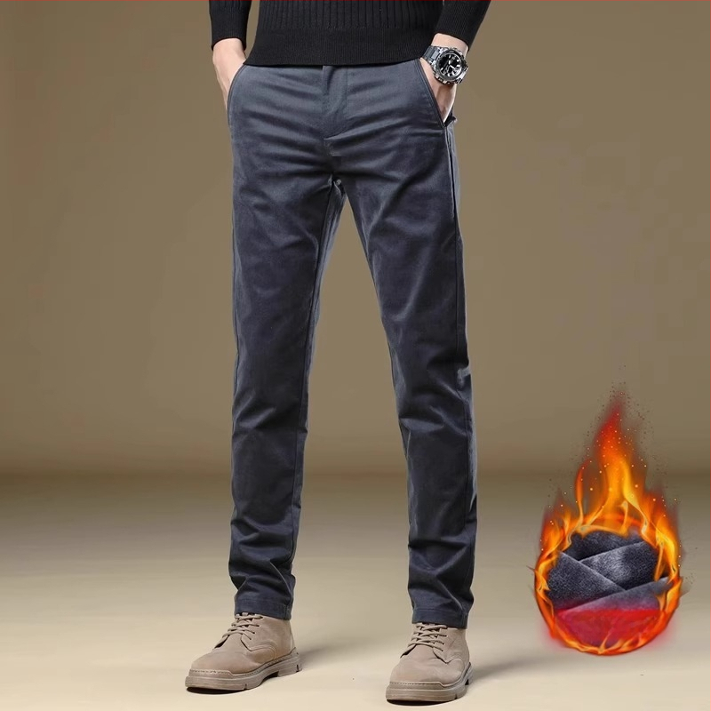 Pantaloni casual kaki eleganți, slim, pentru bărbați, primăvară și toamnă, slim, drepți, 2025, noi pantaloni de afaceri de toamnă, stil masculin