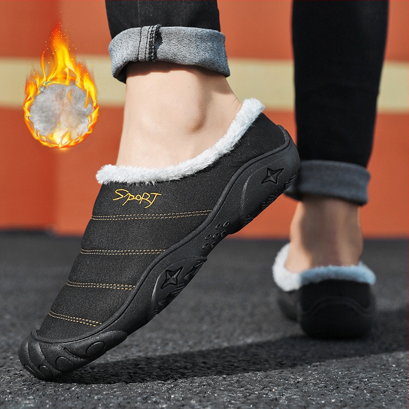 Papuci de iarnă noi din bumbac, mărime plus, pentru bărbați, 46, catifea pentru interior, 47, calde, antiderapante, 48, îmbrăcăminte exterioară Baotou, pantofi de bumbac pentru femei, plus mărime
